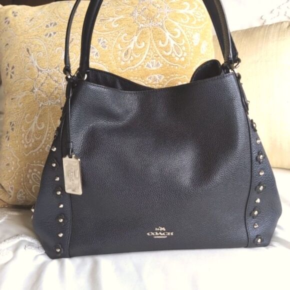 COACH Edie 31 Silver Stud/Floral Rivets Classic Handbag - Picture 5 of 16